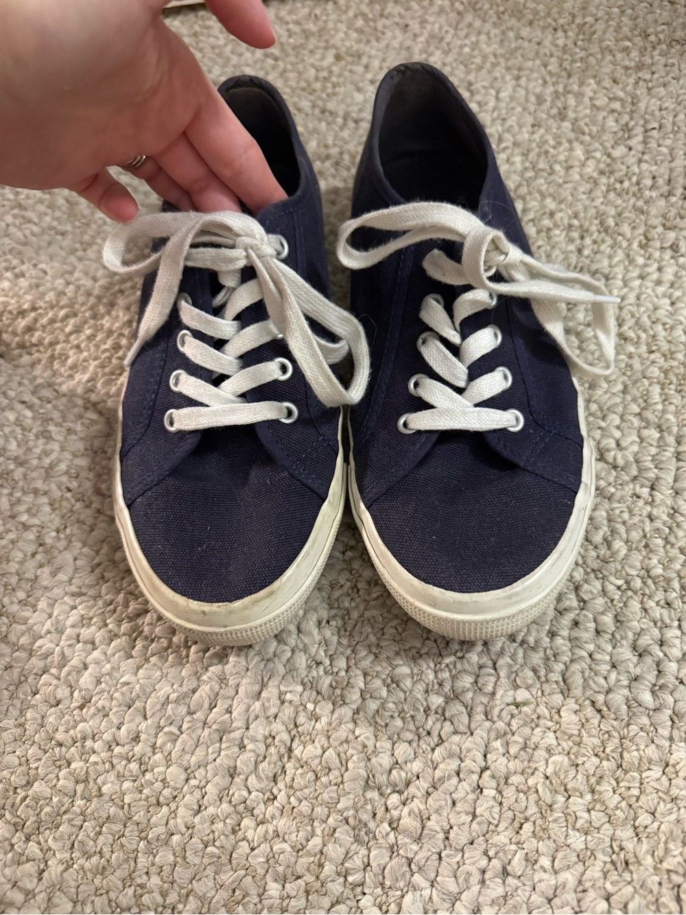 Old Navy Navy Canvas Low-Top Sneakers with White Laces